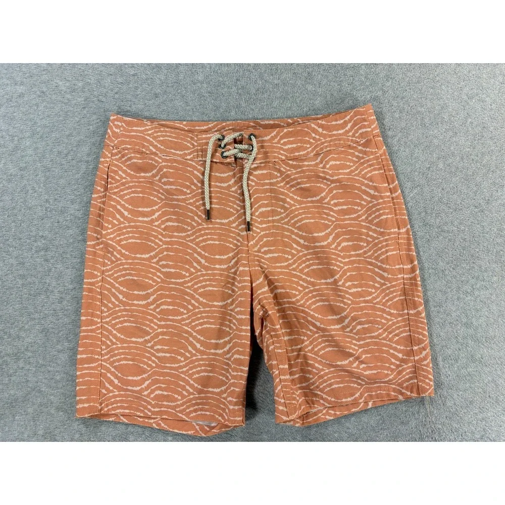 Faherty Cotton/Polyester Blend Floral Board Shorts (Men's 31) Orange - 8